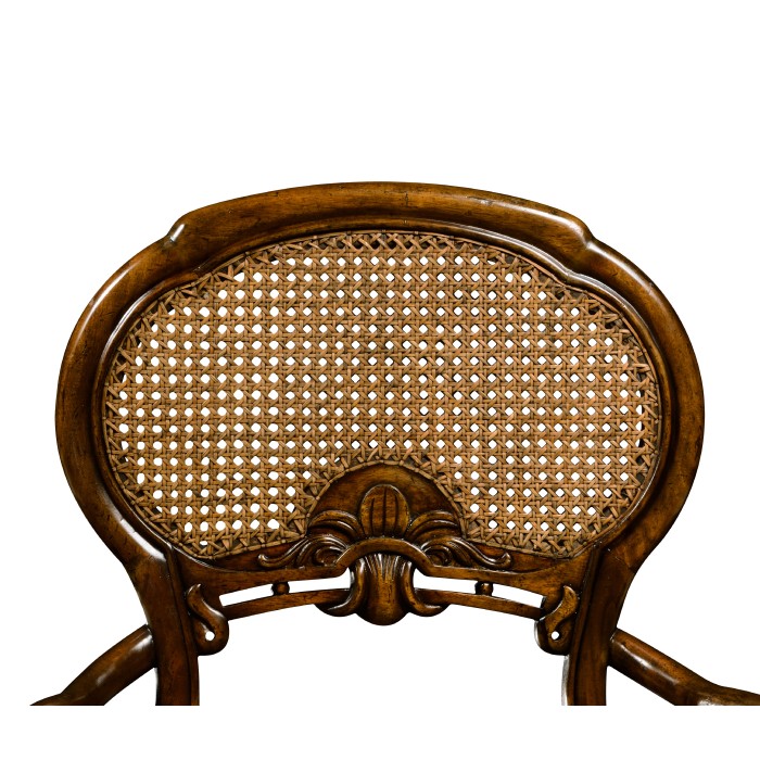 French Style Salon Arm Chair with Caned Back