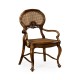 French Style Salon Arm Chair with Caned Back