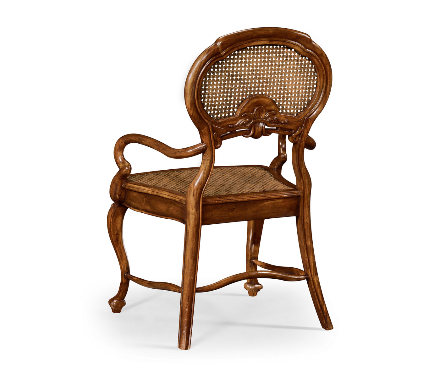 French Style Salon Arm Chair with Caned Back