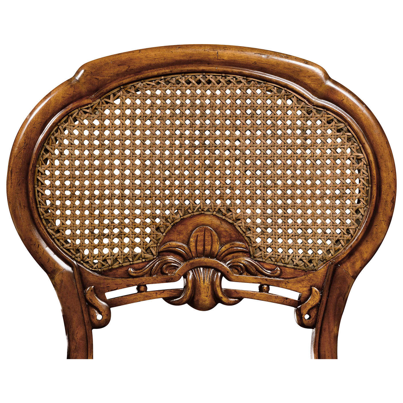 French Style Salon Side Chair with Caned Back