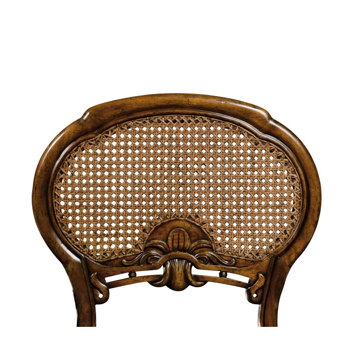 French Style Salon Side Chair with Caned Back