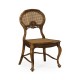 French Style Salon Side Chair with Caned Back