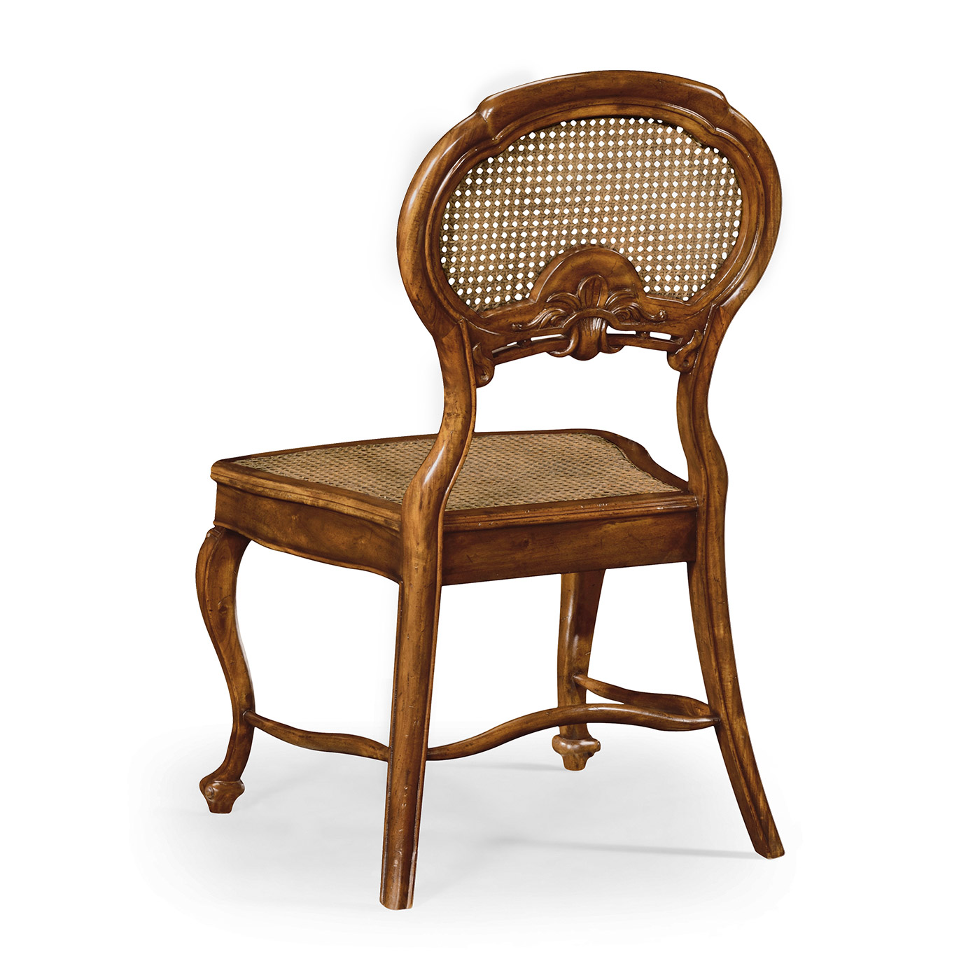 French Style Salon Side Chair with Caned Back