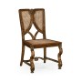 Continental Side Chair with Panelled Caned Back