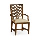 Walnut Serpentine Open Back Dining Arm Chair