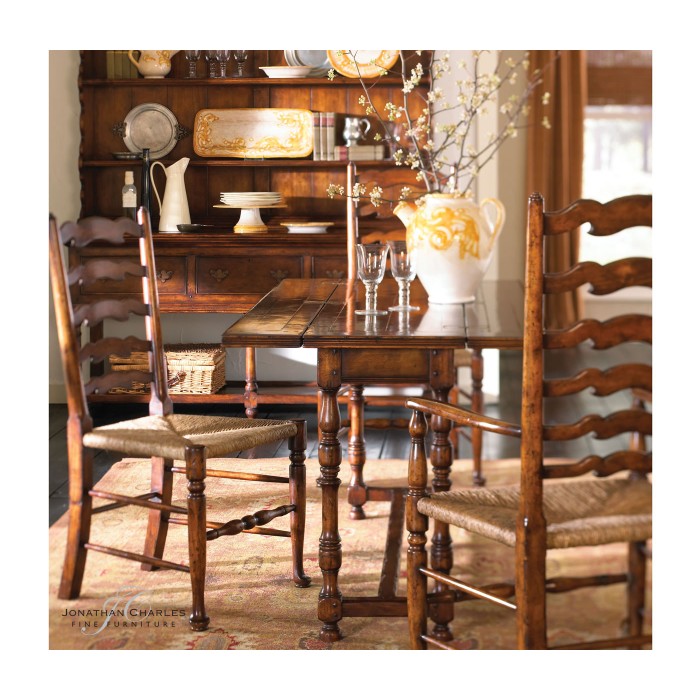 Traditional Ladderback Walnut Dining Arm Chair