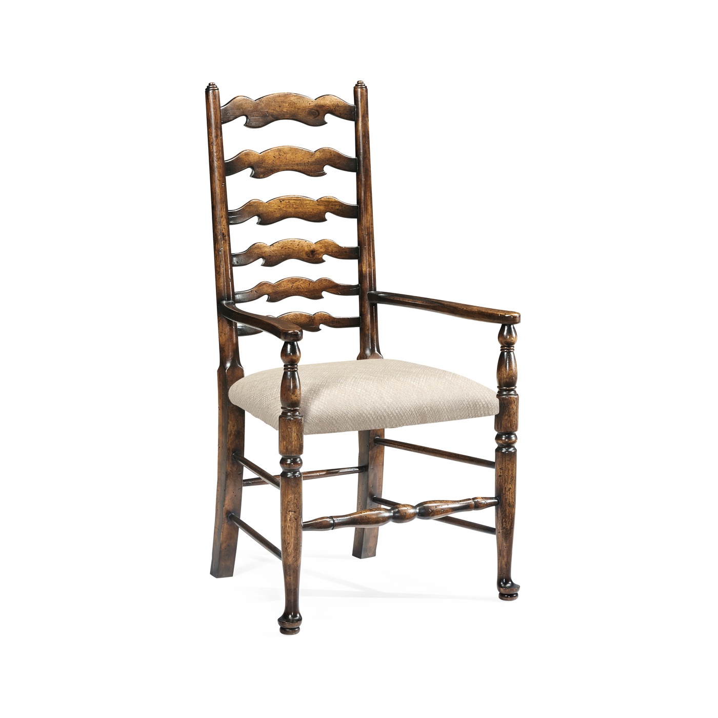 Casual Ladderback Golden Ale Dining Arm Chair