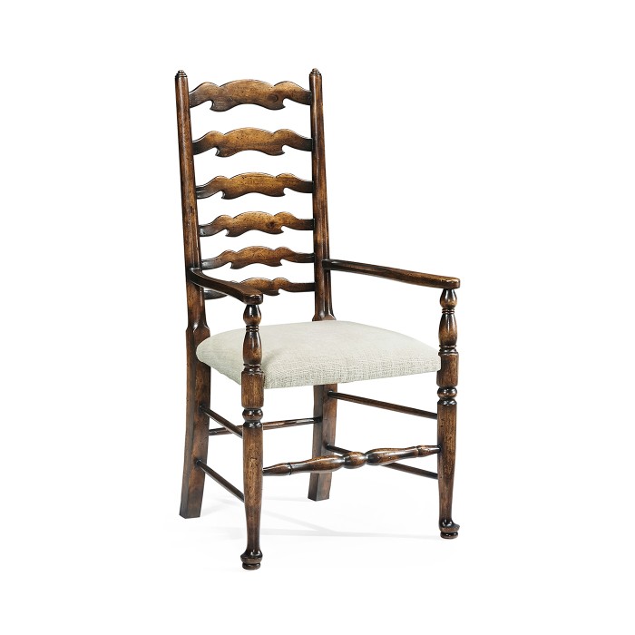 Casual Ladderback Golden Ale Dining Arm Chair