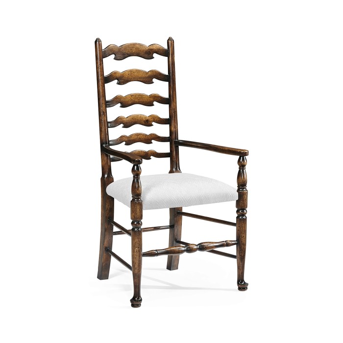 Casual Ladderback Golden Ale Dining Arm Chair