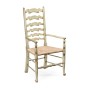 Traditional Ladderback Grey Painted Dining Arm Chair
