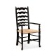 Traditional Ladderback Honey Black Painted Dining Arm Chair