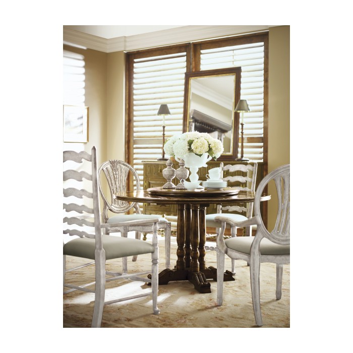 Traditional Ladderback White Painted Dining Arm Chair