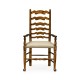 Traditional Ladderback Walnut Dining Arm Chair