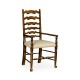Traditional Ladderback Walnut Dining Arm Chair