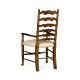 Traditional Ladderback Walnut Dining Arm Chair