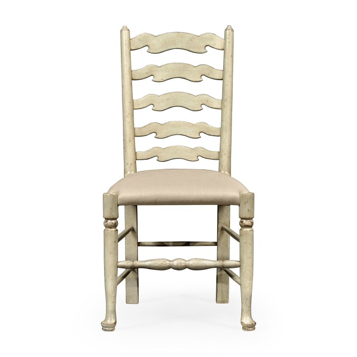Traditional Ladderback Grey Painted Dining Side Chair