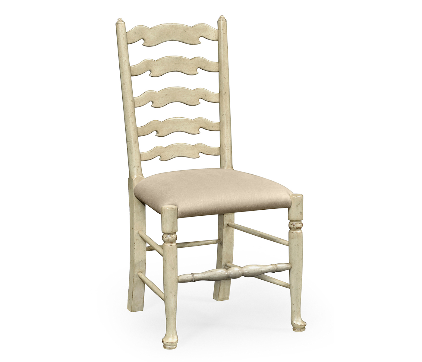 Traditional Ladderback Grey Painted Dining Side Chair