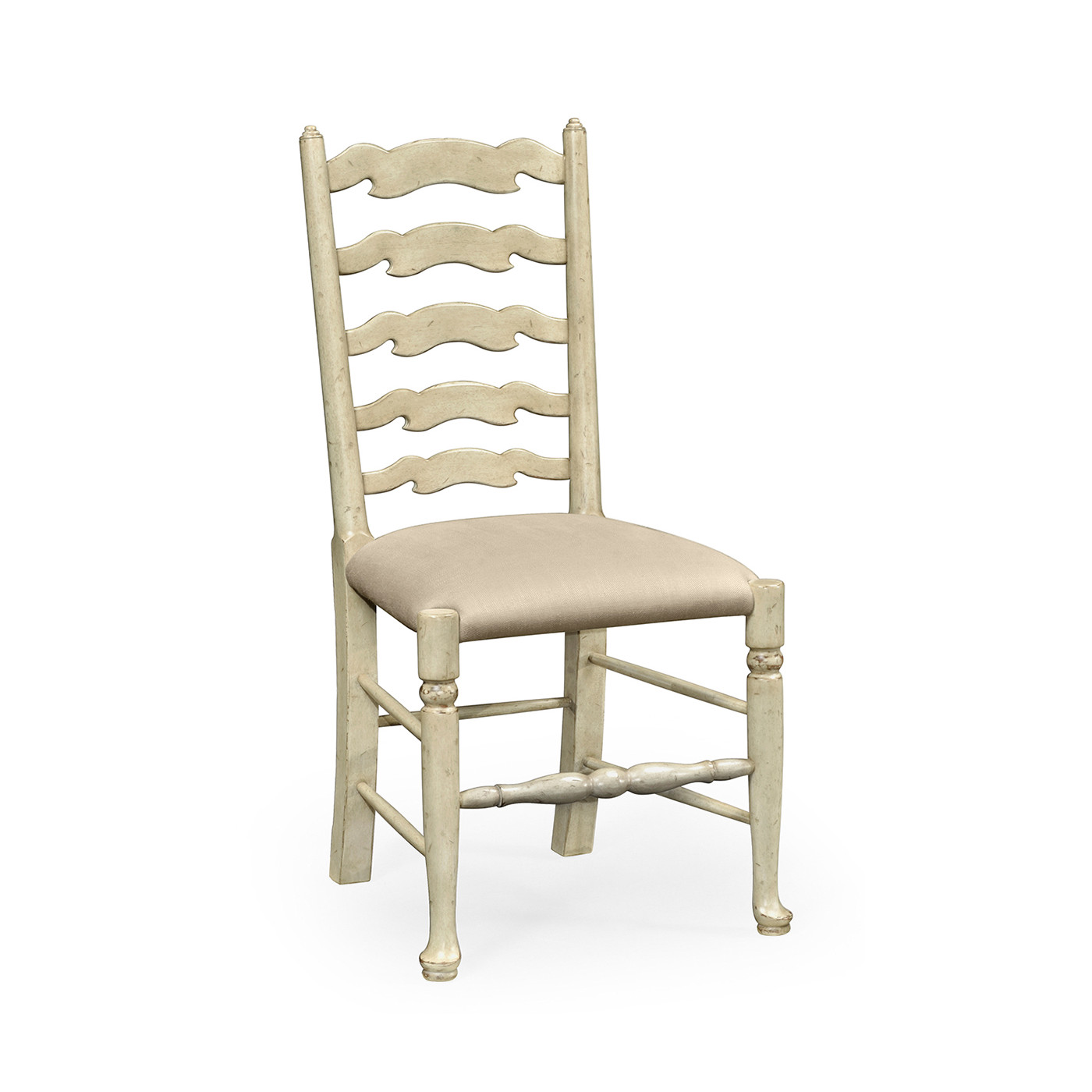 Traditional Ladderback Grey Painted Dining Side Chair