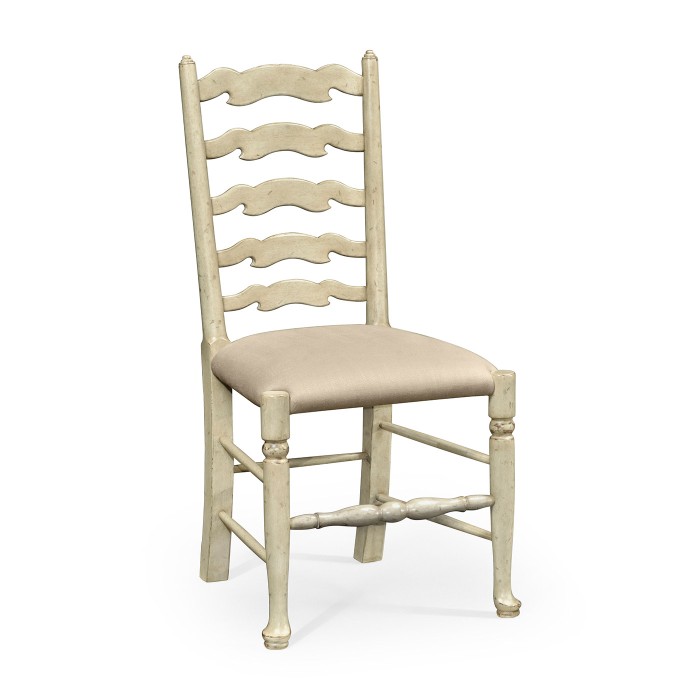 Traditional Ladderback Grey Painted Dining Side Chair
