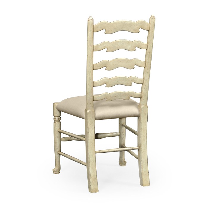 Traditional Ladderback Grey Painted Dining Side Chair