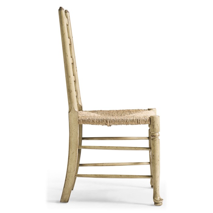 Traditional Ladderback Grey Painted Dining Side Chair