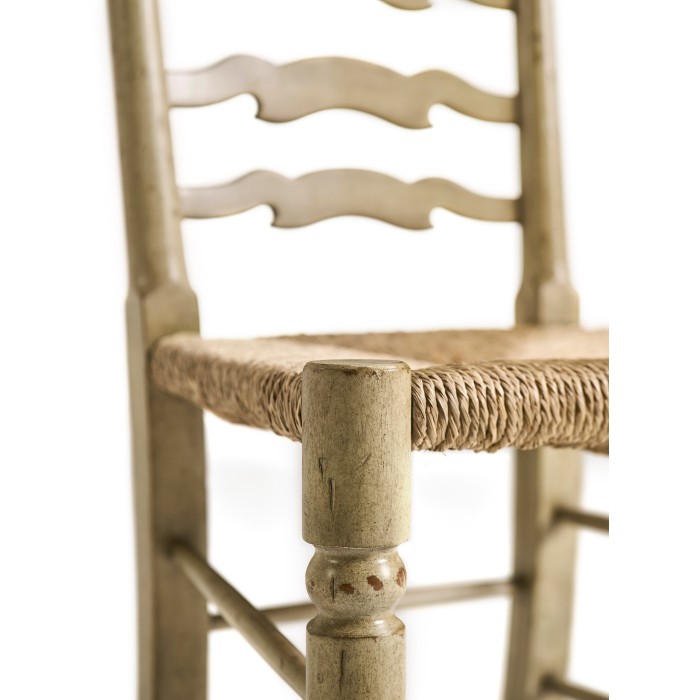 Traditional Ladderback Grey Painted Dining Side Chair