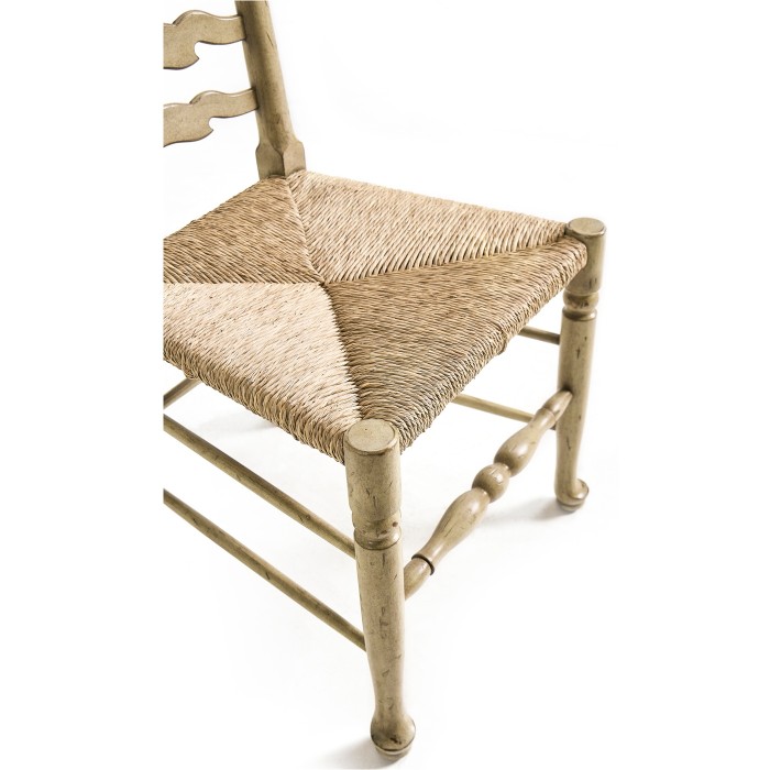 Traditional Ladderback Grey Painted Dining Side Chair