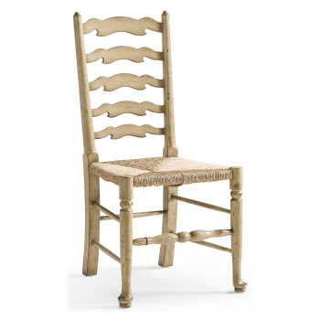 Traditional Ladderback Grey Painted Dining Side Chair