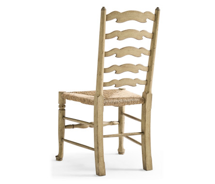 Traditional Ladderback Grey Painted Dining Side Chair