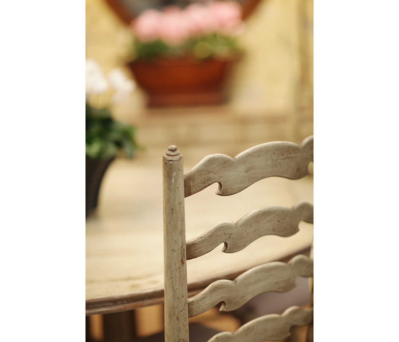 Traditional Ladderback Grey Painted Dining Side Chair