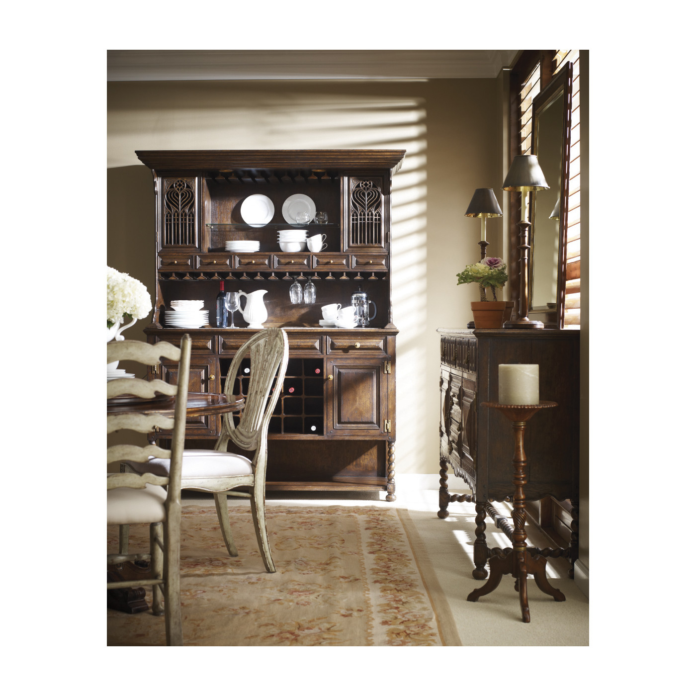 Traditional Ladderback White Painted Dining Side Chair