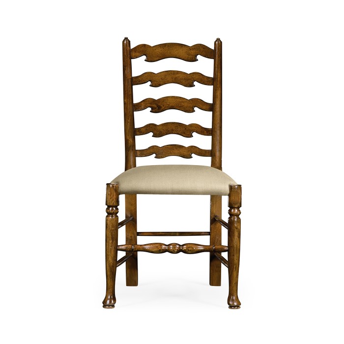 Traditional Ladderback Walnut Dining Side Chair