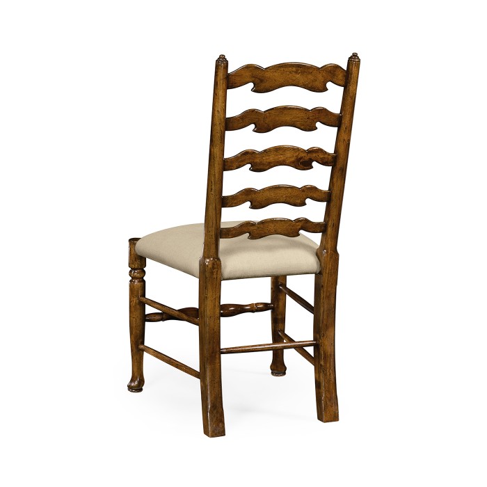 Traditional Ladderback Walnut Dining Side Chair