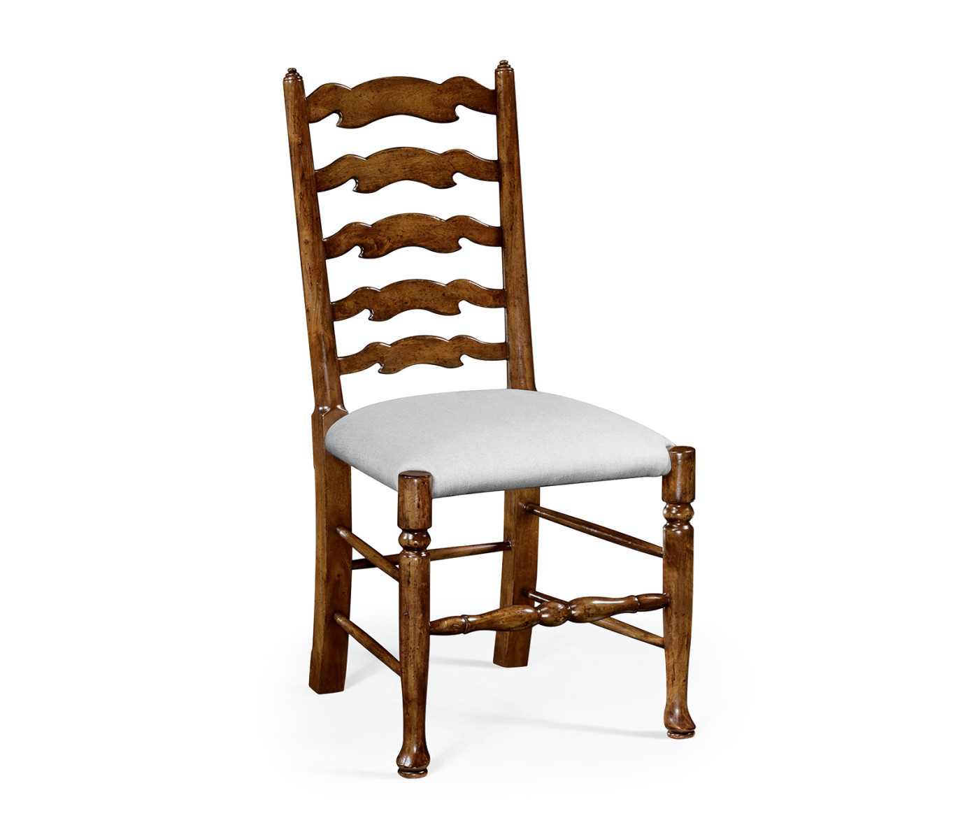Traditional Ladderback Walnut Dining Side Chair