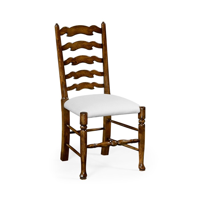 Traditional Ladderback Walnut Dining Side Chair