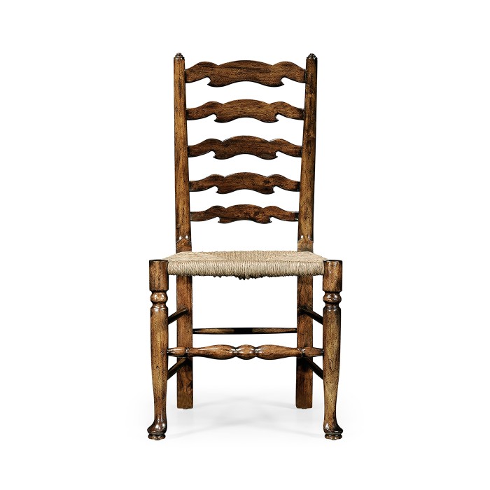 Traditional Ladderback Walnut Dining Side Chair