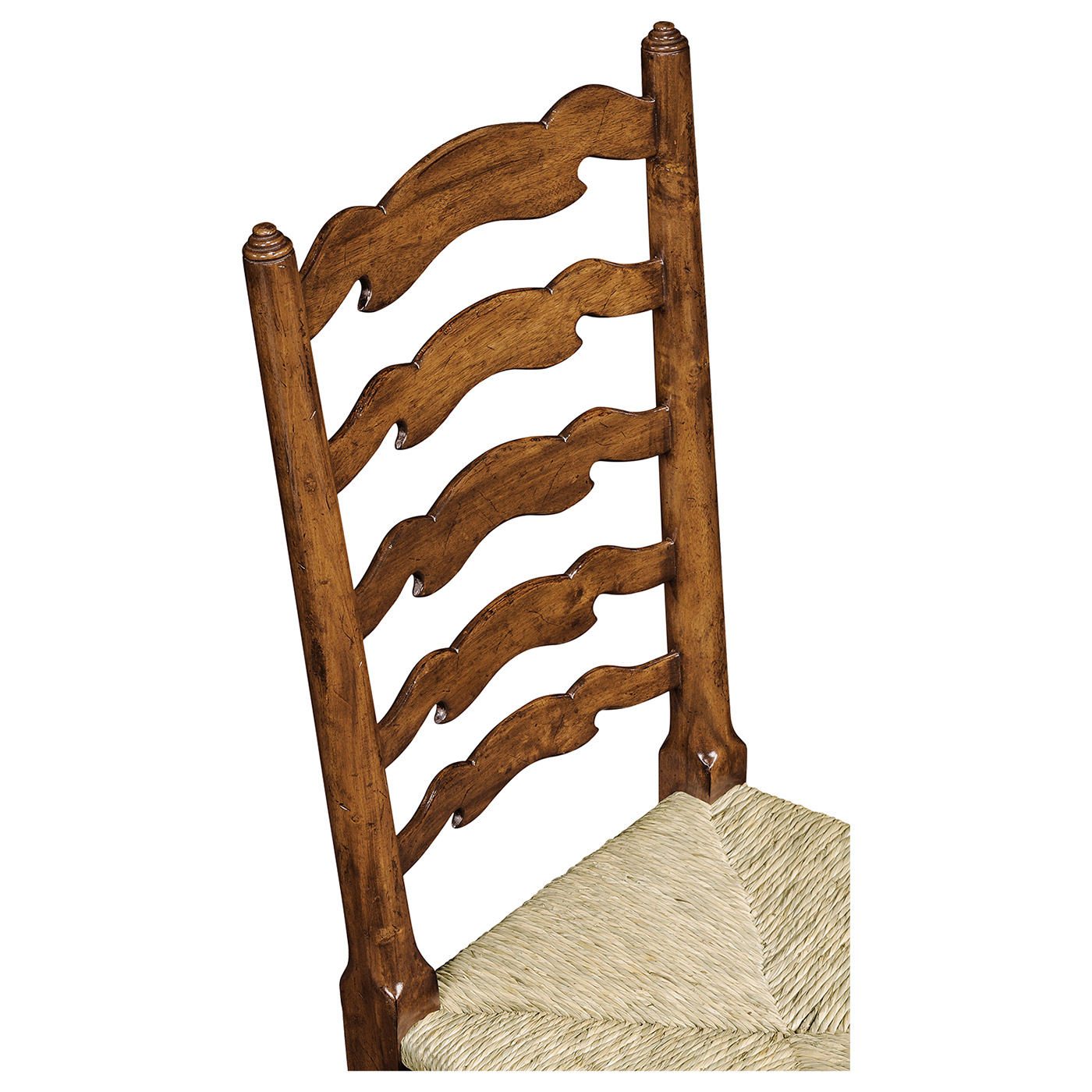 Traditional Ladderback Walnut Dining Side Chair