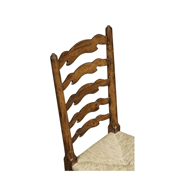 Traditional Ladderback Walnut Dining Side Chair
