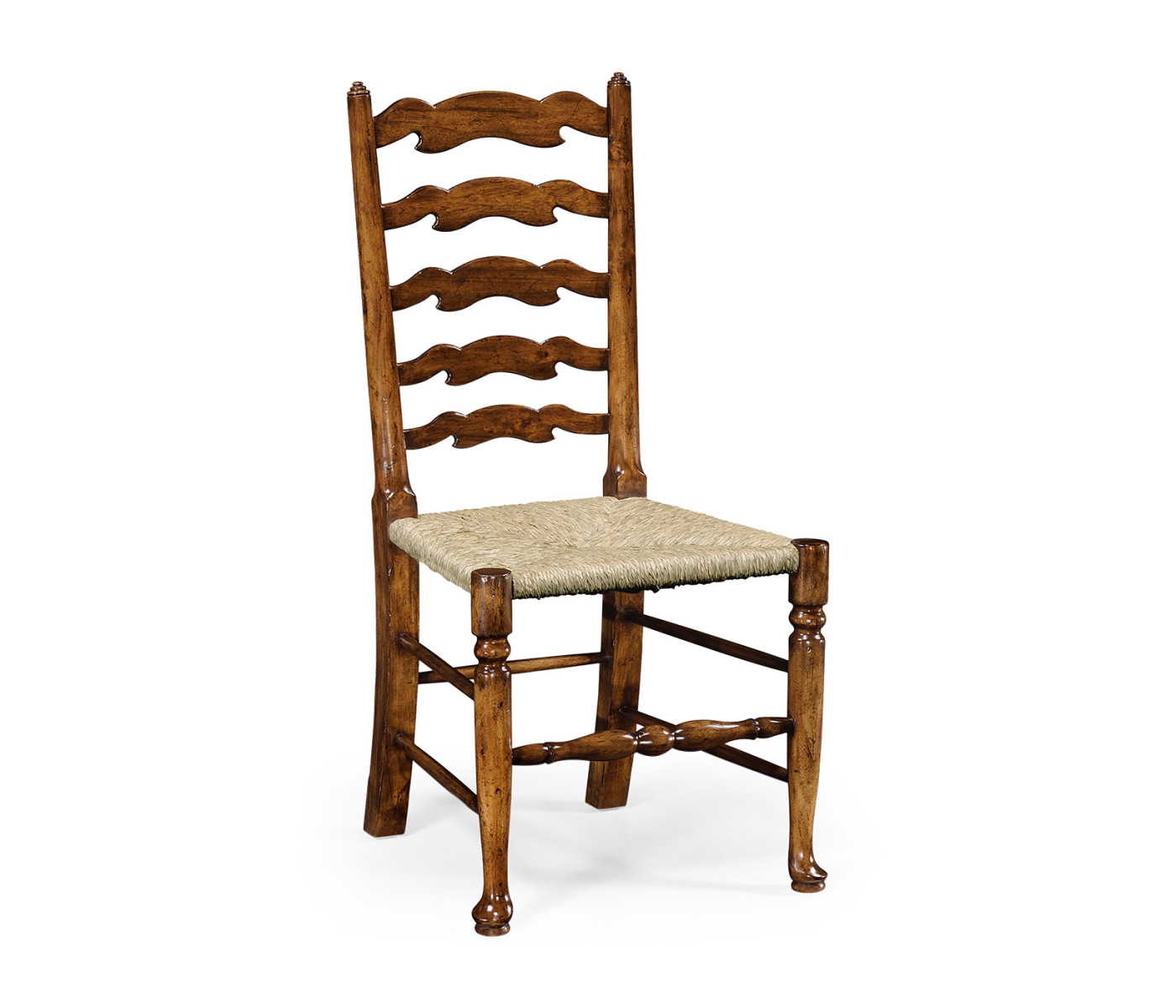 Traditional Ladderback Walnut Dining Side Chair