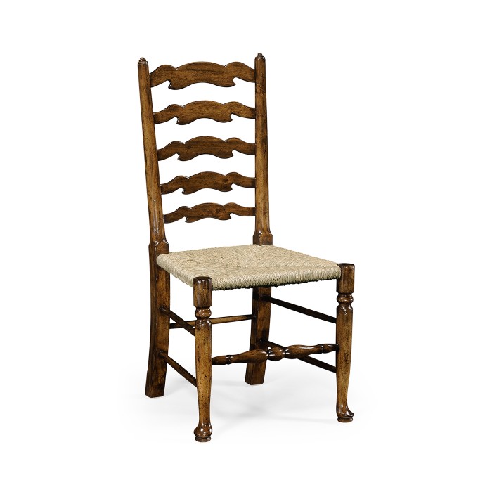 Traditional Ladderback Walnut Dining Side Chair