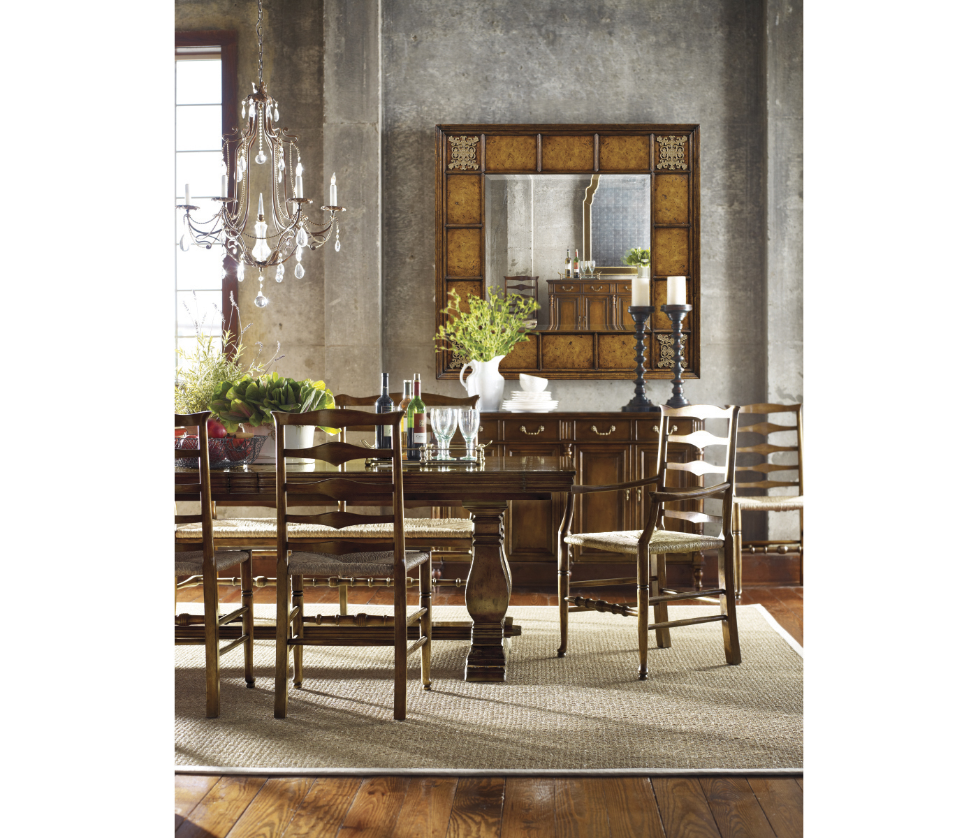 Traditional Triangular Ladderback Arm Chair