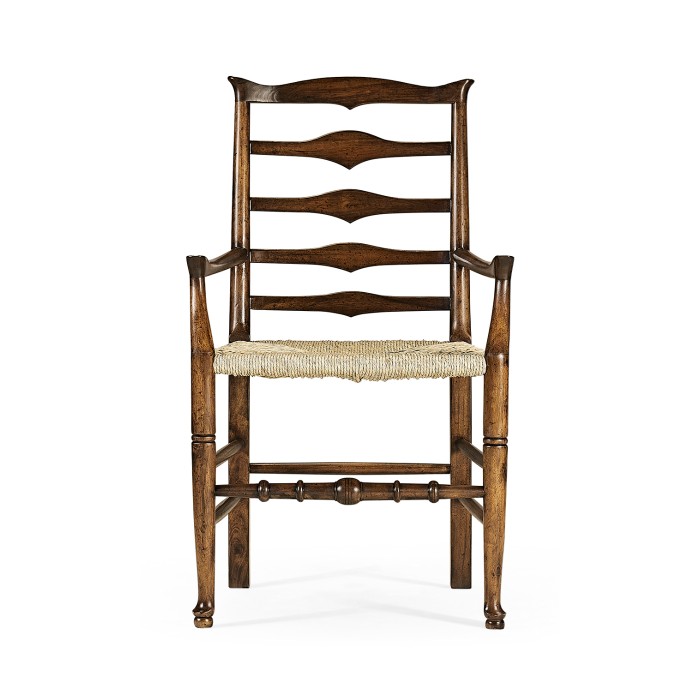 Traditional Triangular Ladderback Arm Chair