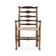 Traditional Triangular Ladderback Arm Chair