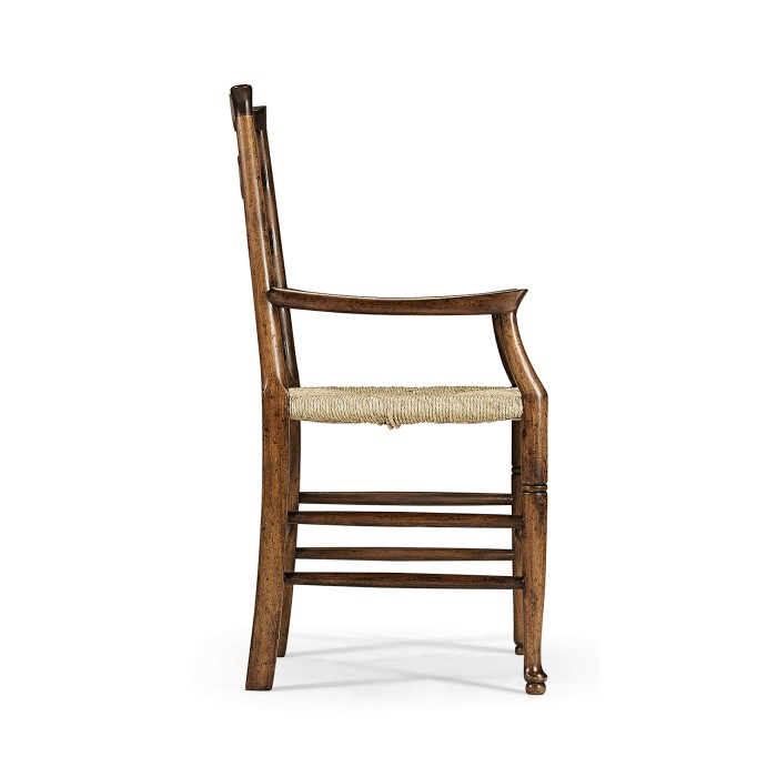 Traditional Triangular Ladderback Arm Chair