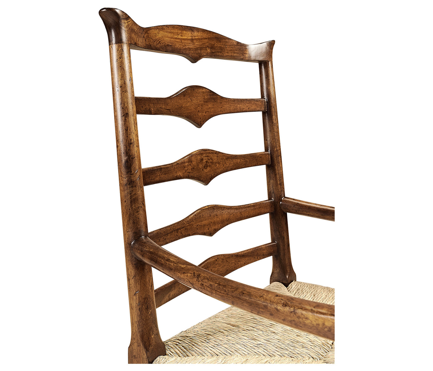 Traditional Triangular Ladderback Arm Chair