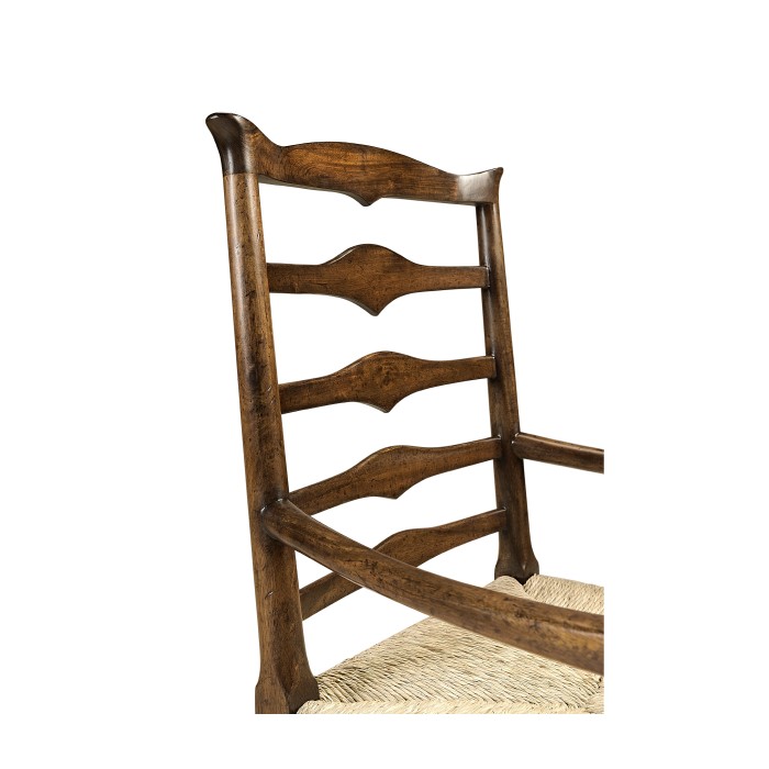 Traditional Triangular Ladderback Arm Chair