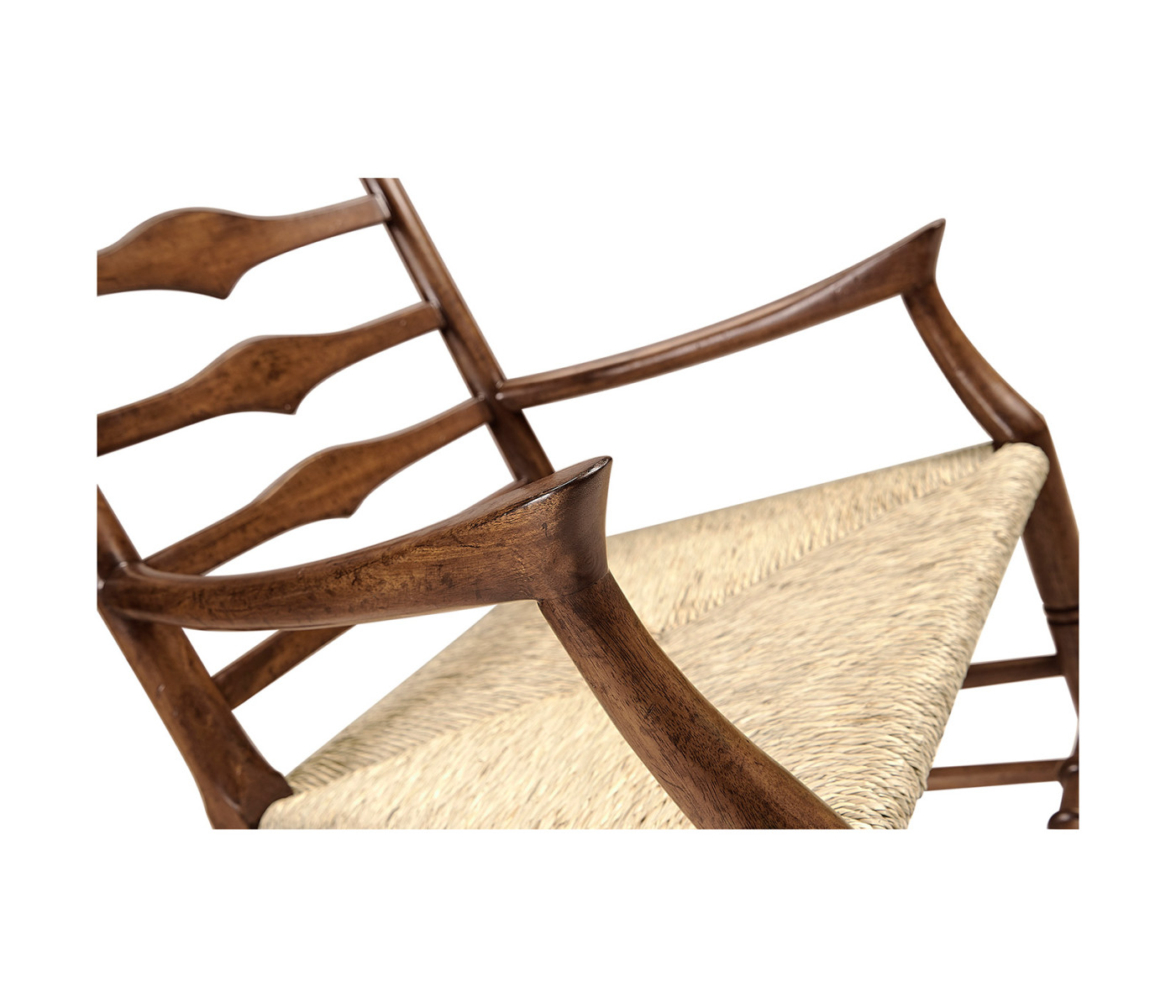 Traditional Triangular Ladderback Arm Chair