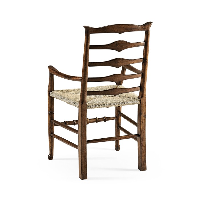 Traditional Triangular Ladderback Arm Chair