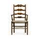 Ladder Back Country Arm Chair with Rushed Seat
