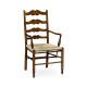 Ladder Back Country Arm Chair with Rushed Seat